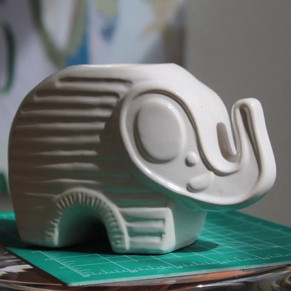 Elephant menagerie white Tea‎ Light Candle Holder Modern Minimalist Decor